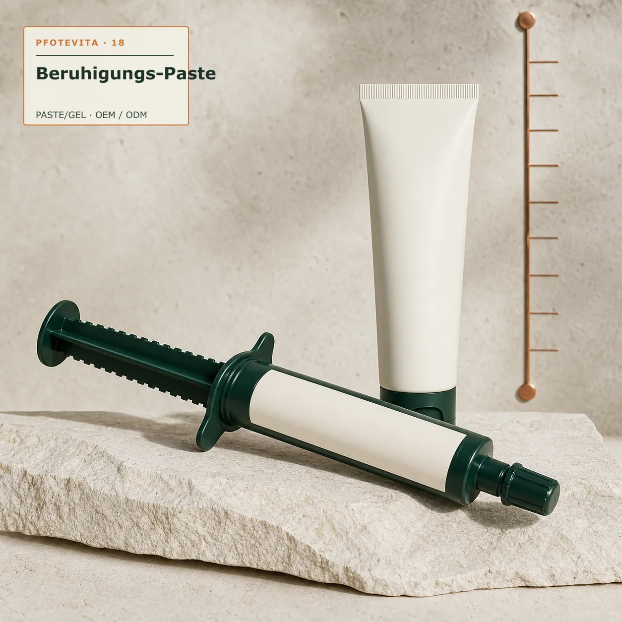 Beruhigungs-Paste Verpackungskonzept im Pfotevita Design